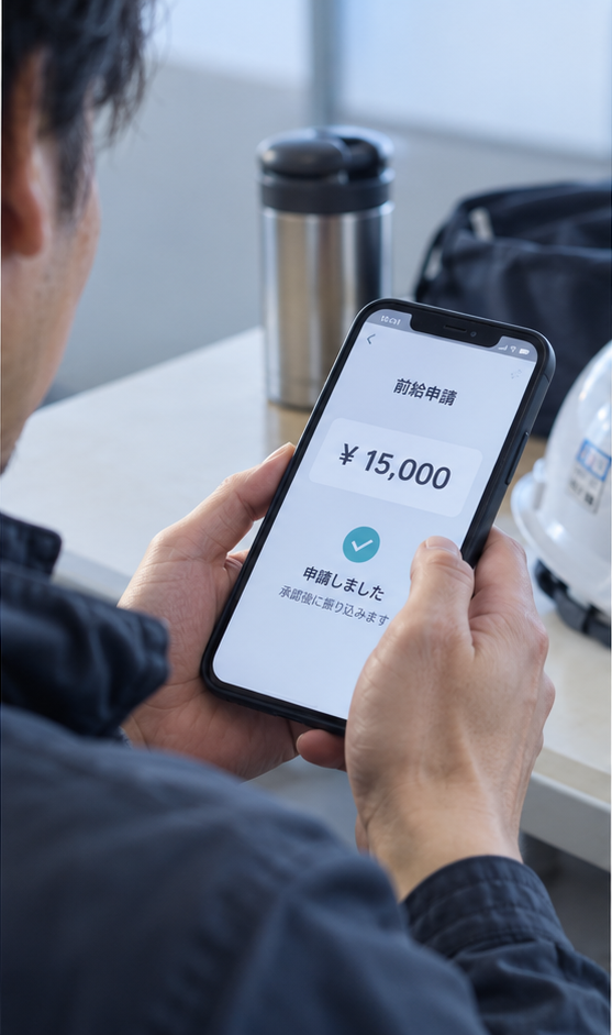 前給（給与前払い）制度 スマホから手軽に申請